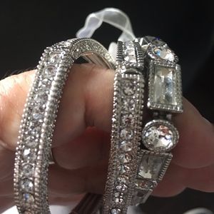 Natasha set of 3 Glitzy Bracelets Pave & Bezel